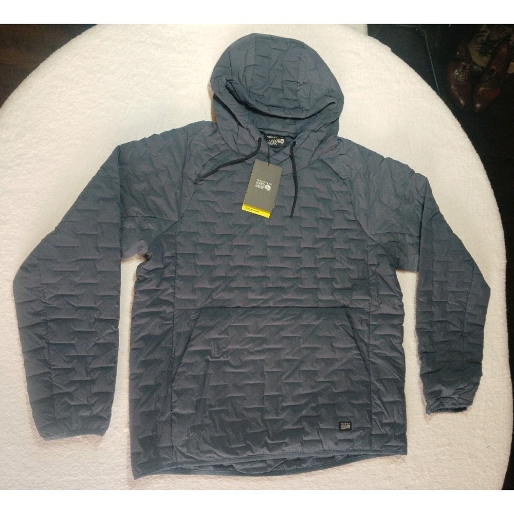 NEW MOUNTAIN HARDWEAR MEN'S STRETCHDOWN LIGHT HOODY 700 FILL Gray Size Large